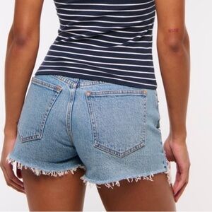 Abercrombie & Fitch Blue Jean Shorts Distressed Frayed Hem